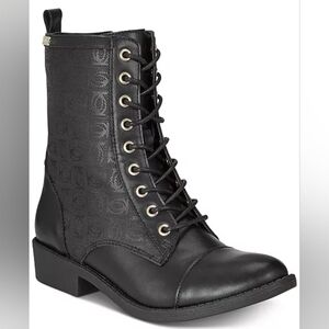 Bebe Olsen Lace Up Black Combat Boots Women's 8.5